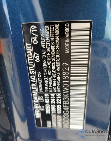 2019 Mercedes-Benz A 220 4Matic from USA, damaged, VIN WDD3G4FB3KW018829